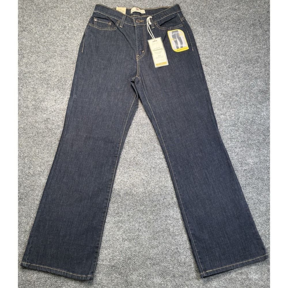 Levis 512 Womens 10 Short Perfectly Slimming Boot Cut Stretch Jeans Dark